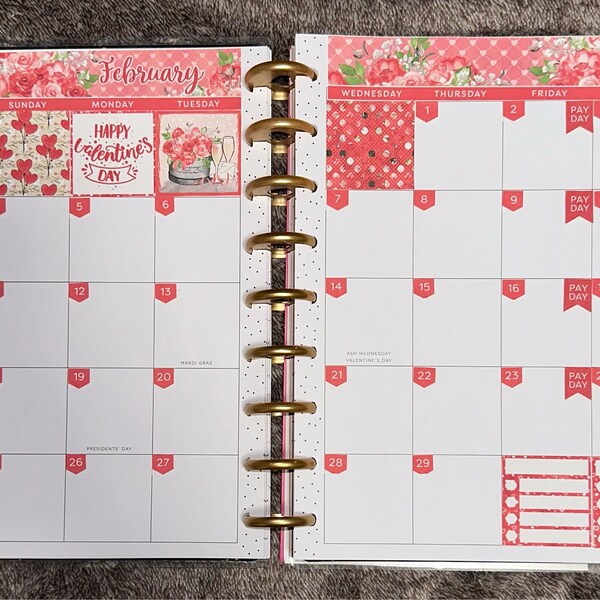 Happy Planner February Monthly Kit, Printable February Stickers Kit ...