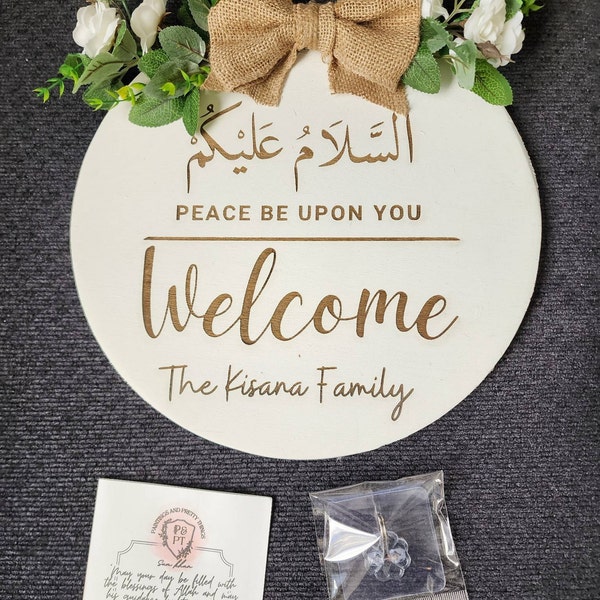 Welcome Sign Salaam Muslim Islamic Welcome Hanging Door Sign Laser ...