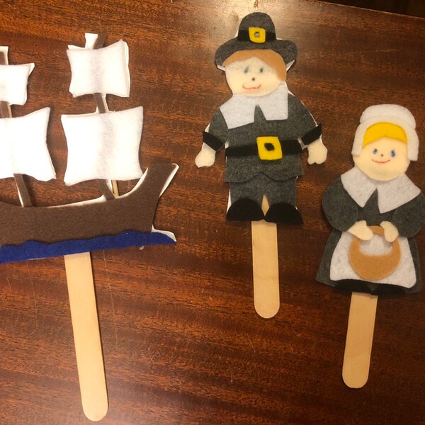 Thanksgiving and the Pilgrims Pattern for A Felt Board Including the ...