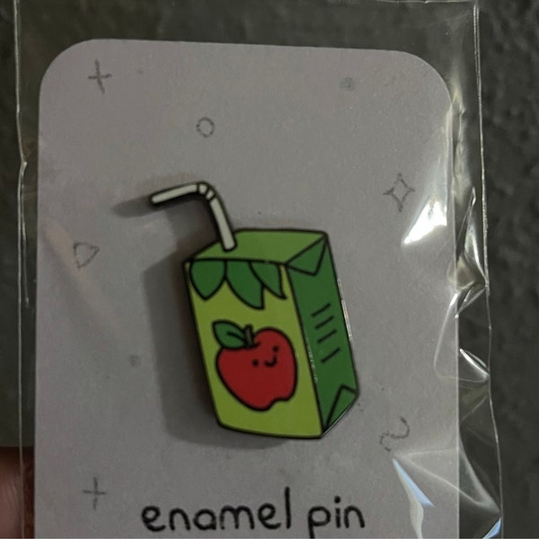 Apple Juice Box Enamel Pin | Cute Hard Enamel Pin | Food Pin | Adorable ...
