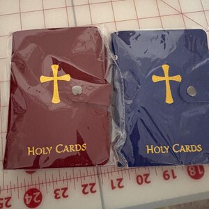 Maroon Leatherette Prayer Card Holder 