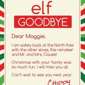 Magic Elf Goodbye Note | Etsy