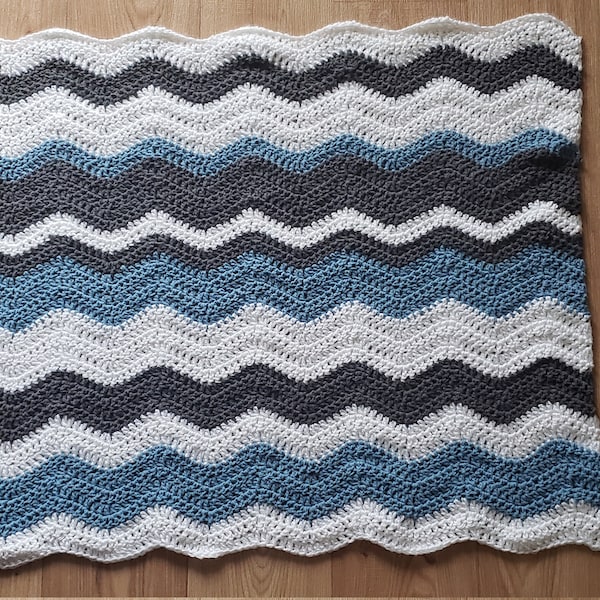 Daisy Cottage Designs Ripple Baby Blanket Crochet Pattern, Classic ...