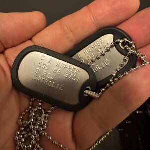 JIM Hopper - American Military Dog Tags Cosplay Predator Movie US