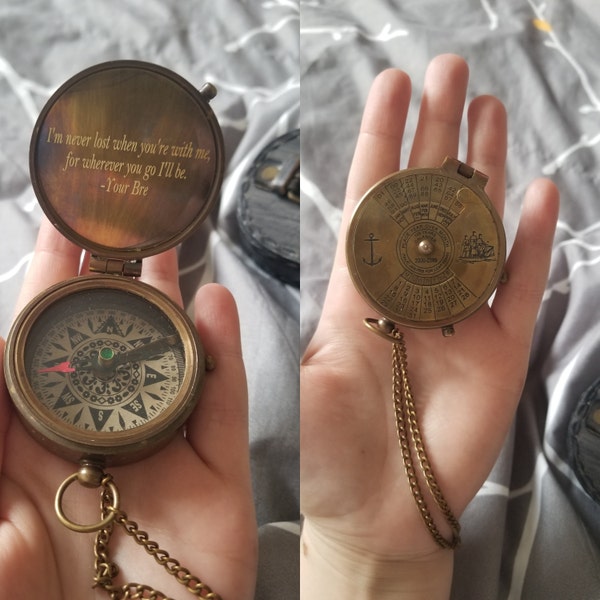 Set of 2 100 Year Calendar and Compass Quote main image 1