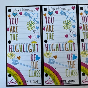 Highlighter Valentine Printable for Fat or Skinny Highlighters Cute ...