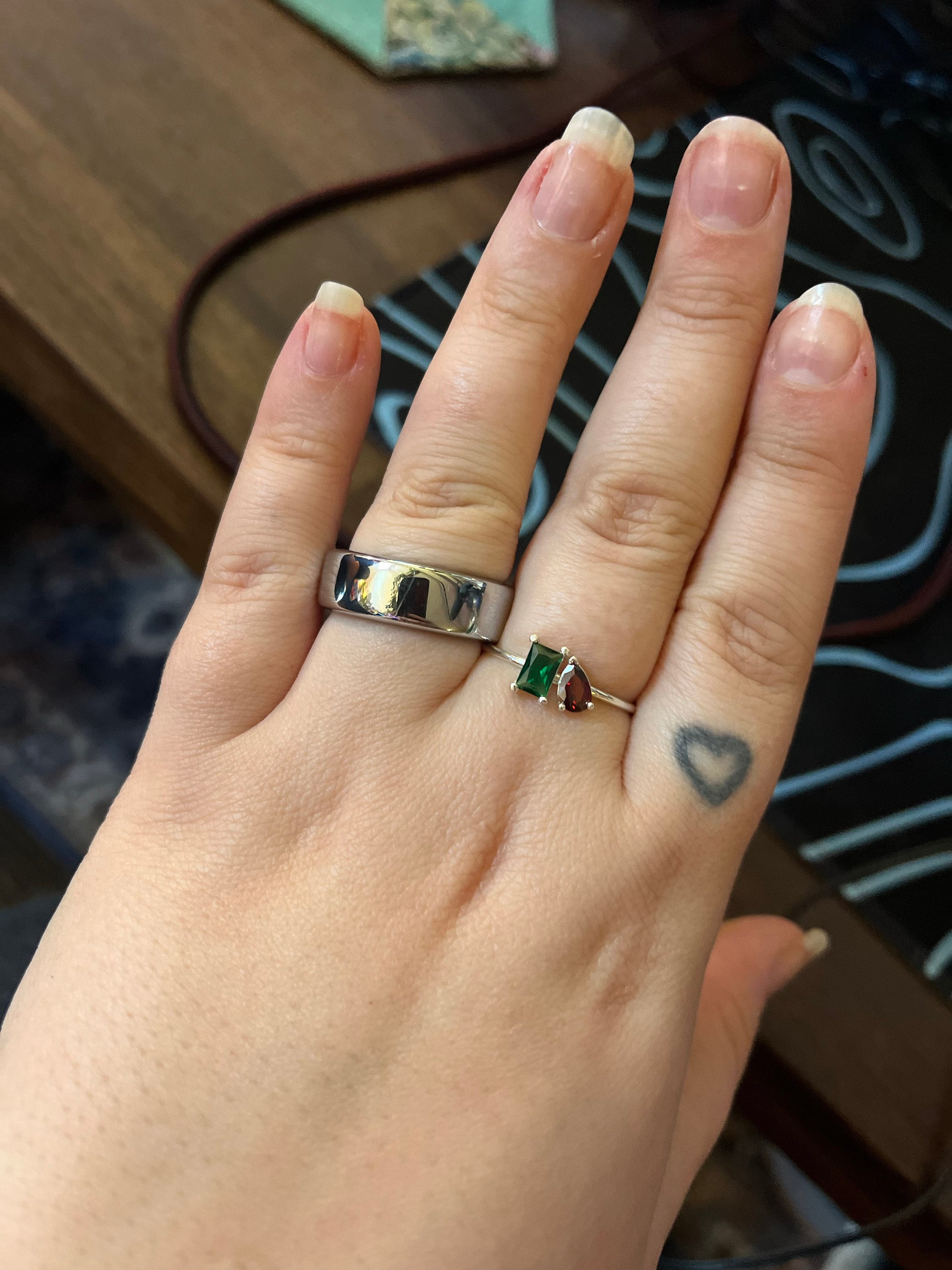 Emerald & Pear Cut Birthstone Ring by Caitlyn Minimalist • Custom Toi et Moi Gemstone Ring • Vintage Jewelry • Perfect Couples Gift • RM124