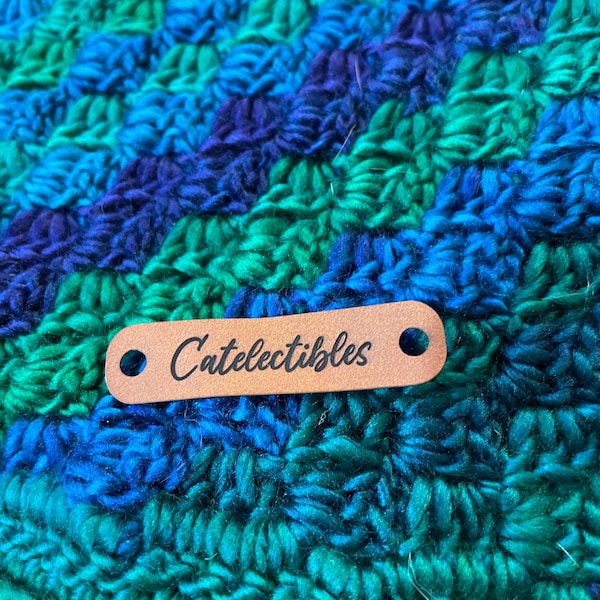 Riveted Label Custom Faux Leather Crochet Tags: Riveted Logo Labels for Knitted Items ...