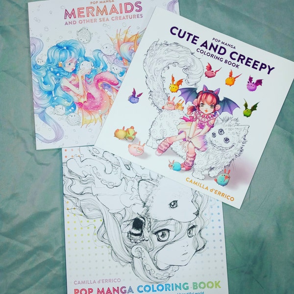 Pop Manga Cute and Creepy Coloring Book: Monster Girls & Ghosts - Etsy