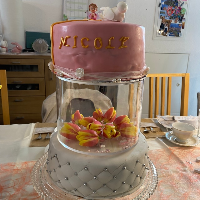 Set 3 Alzate Per Torte In Acrilico Trasparente Con Luci A LED, Diametri 30,5/35,5/40,6 Cm, Riempibili Per Matrimoni E Feste