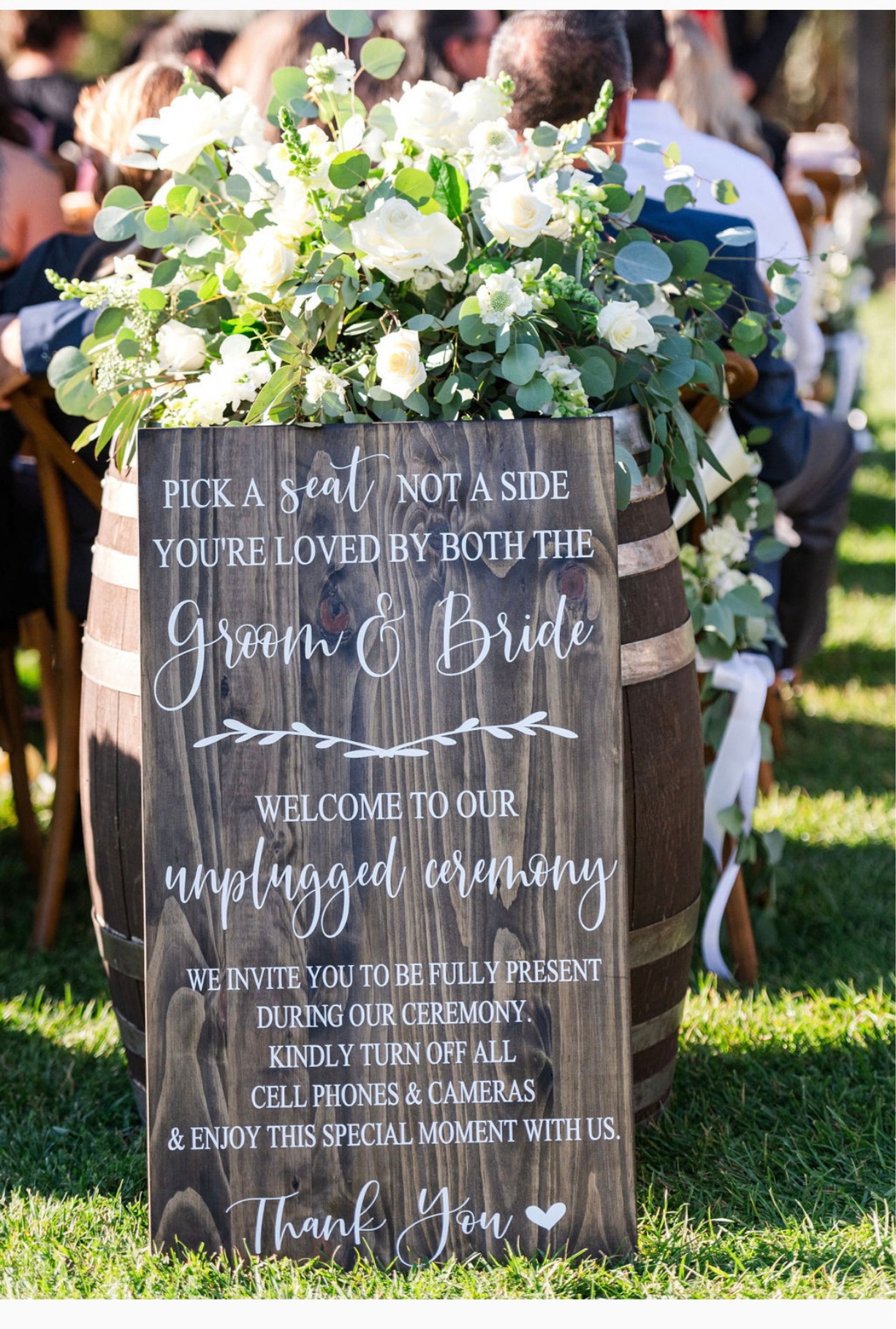 Ceremony Sign Wedding Signs Choose a seat Sign rustic wedding decor –  Country Barn Babe