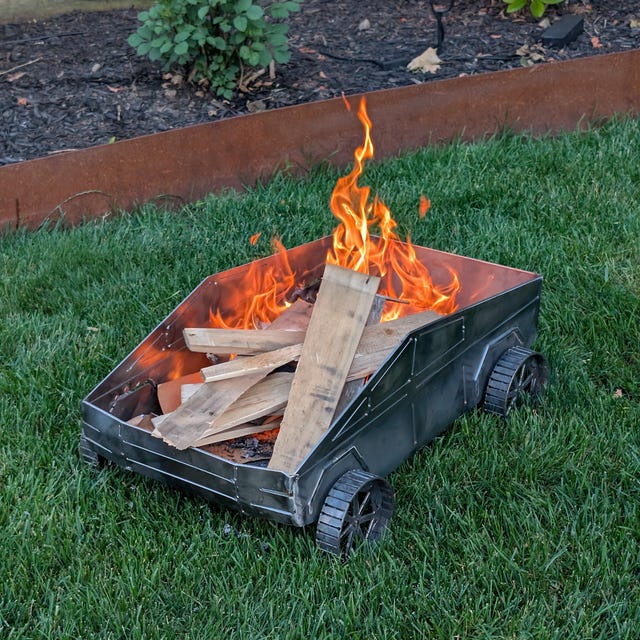 Cybertruck Firepit DXF Files, Metal Car Shaped Outdoor Fire