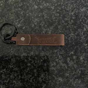 Handmade Leather Keychain, Black Hardware, Personalized Key Fob ...