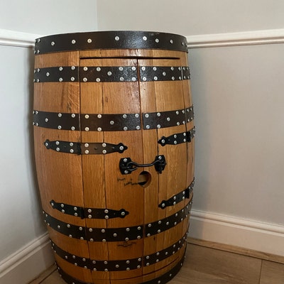ROTATING SHELF Whisky Barrel Cabinet_oak Barrel-bar_handmade - Etsy