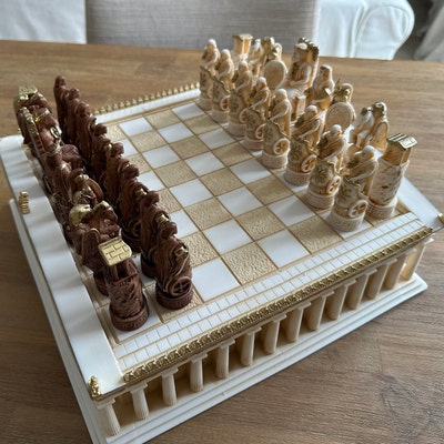 Chess Set, Acropolis, Parthenon Board, Greek Mythology Pieces, 3D Board ...