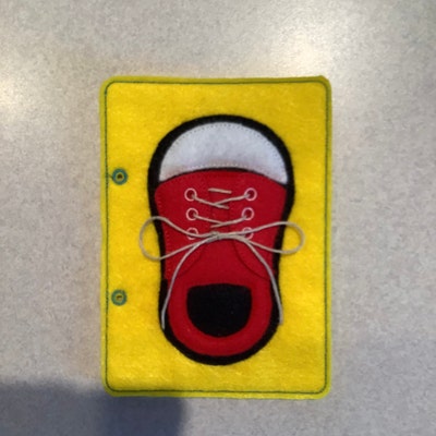 Shoe Lacing Quiet Book Page Embroidery Design, Toddler Quiet Book ...