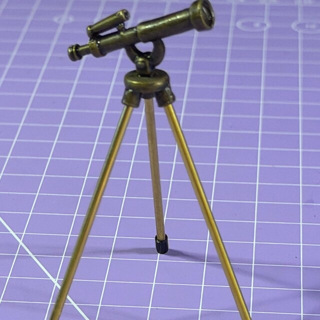 Télescope Miniature En Laiton – Maison De Poupées – Échelle 1:12 – Longueur 19 Mm (replié) – Melody Jane