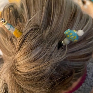 Butterfly Button Hair Sticks Button Art Spring and Summer Beach Hair Beach Buns Hair Sticks