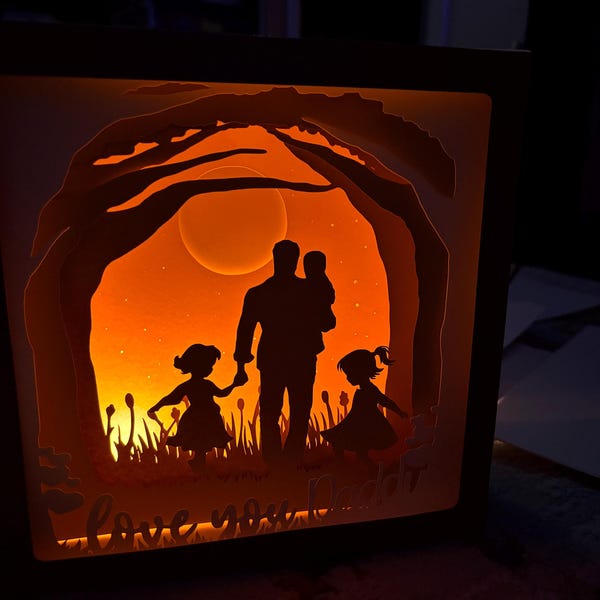 Rectangle 3D Shadow Box Frame Template - SVG Silhouette Light Box Cut ...