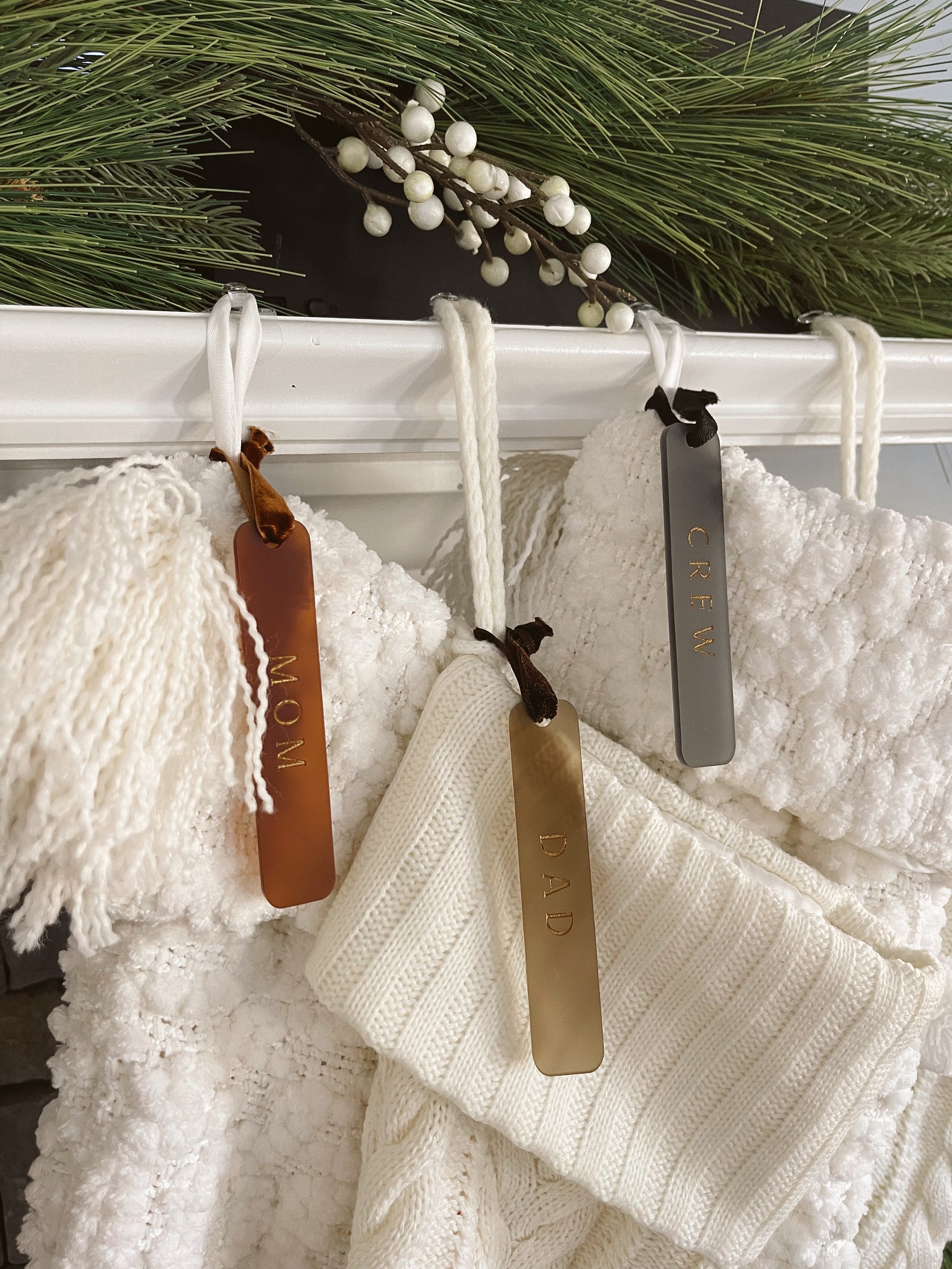 Christmas Stocking Tag, Custom Stocking Tag, Personalized Stocking Tags, Neutral Stocking Tag, Minimalist Stocking Tag,  Modern Stocking Tag
