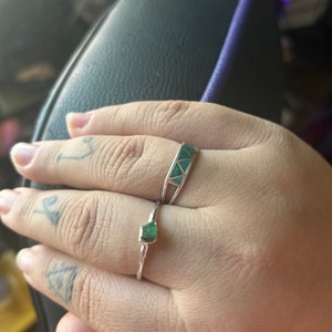 Customer photo from SerratedGrinn, Dainty Raw Emerald Ring