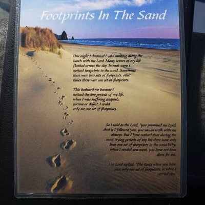 Footprints in the Sand Poem Footprints Spiritual Poster Glossy or Matte ...