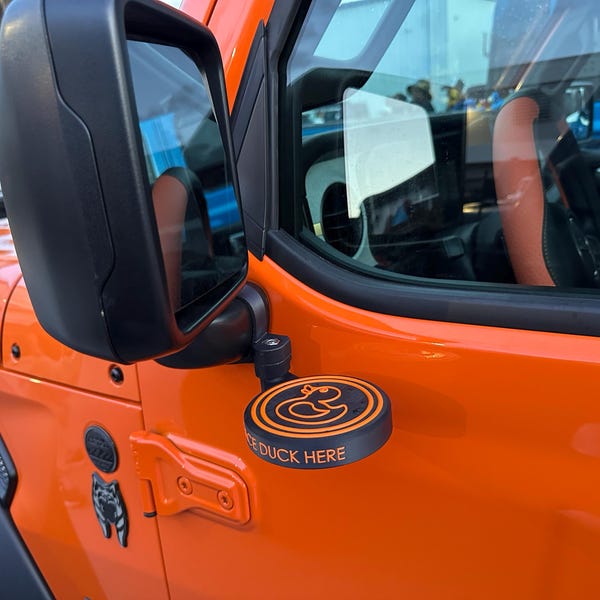 Jeep Duck Landing Pad - Silicone Holder & Mirror Mount For Wrangler JL/JLU/JT 2018-2024, Black