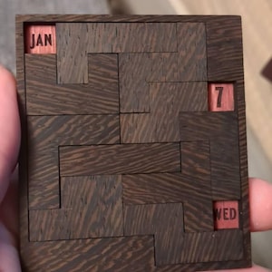 100% Hardwood Daily Calendar Puzzle - 3" x 3.4"