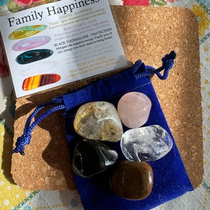 Family Happiness Crystal Set, Harmony and Connection, Gift for