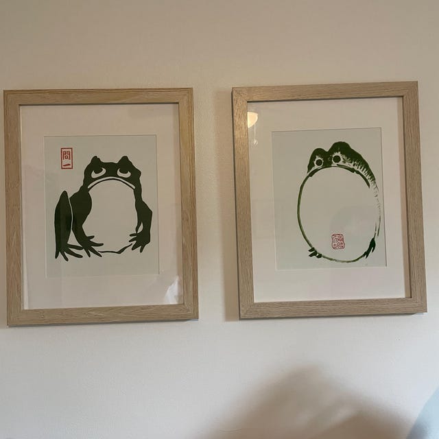 Set of 6 Matsumoto Hoji Frog Prints, Japanese Frog Poster, Vintage