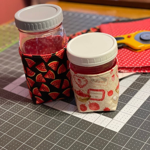 Mason Jar Insulated Cozy Sewing Pattern Pint and Quart Sizes: (PDF