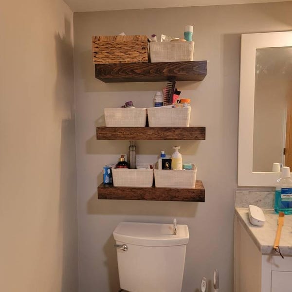 MODERN Floating Shelves, 3 Inches Thick - Etsy
