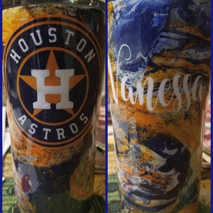 martodesigns - Houston Astros Baseball Glitter Blue Orange – Designtwists