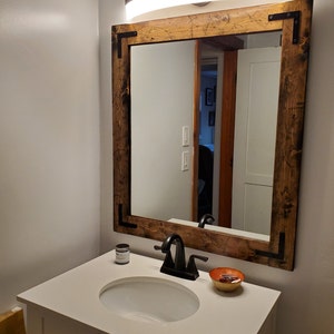 RUSTIC DISTRESSED Mirror With Oil Rubbed Bronze Corner - Etsy