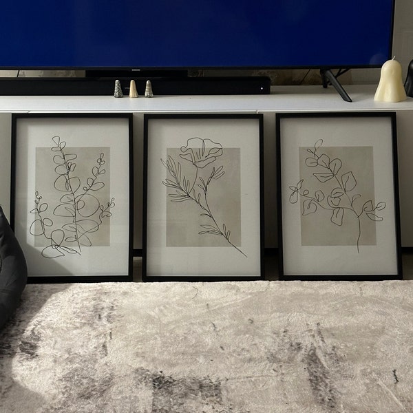 Neutral Wall Art, Botanical Prints, Set of 3 Prints, Plants Wall Art ...