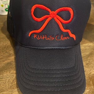 Southern Bliss Pink Lace Bow Carolina Blue Trucker Hat main image 0