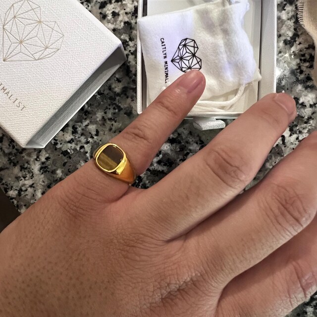 【関税・送料無料】Caitlyn Minimalist★Tigers Eye リング Men's Tigers Eye Ring by Caitlynminimalist • Chunky Vintage