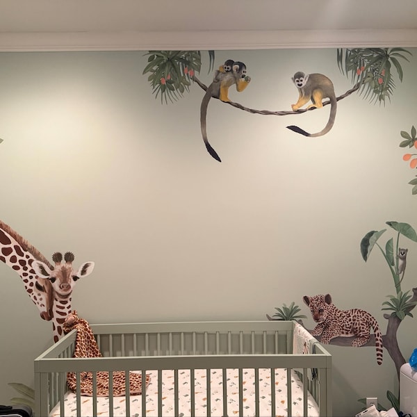 Safari Animals Fabric Wall Stickers: Life-size Jungle Nursery Decals - Etsy