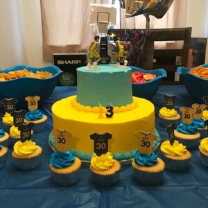 Basketball Cake Kit Cake Toppers Decorations 3 Players 1 Hoop Etsy