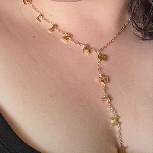 Name Necklace in Goldplated Chain, Waterproof, Custom Name Jewelry, Personalized Necklace, Gift for Her, Initial chain, Name Chain