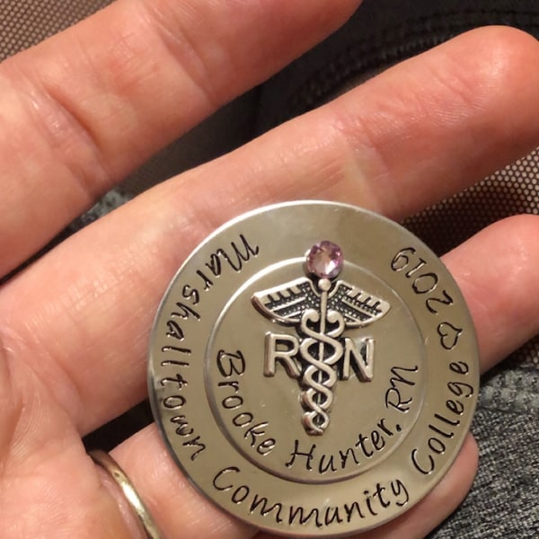 Personalized Nursing Pin / LPN BSN RN / Nurse Pin / Nursing Student ...