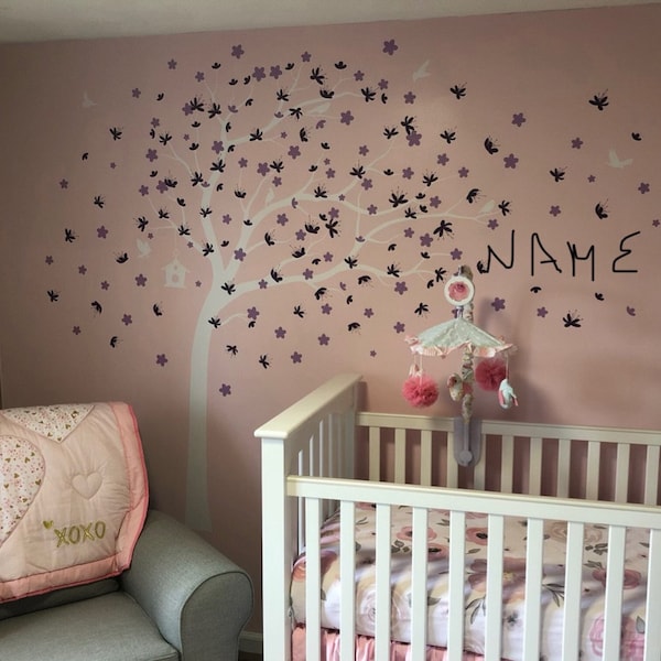 Wall Decal Kids Nursery Name Custom Tree Wall Decals Personalized Names ...
