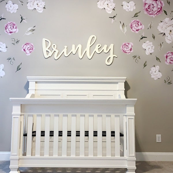 Pink Peony Wall Decal Large Set, Peony Wall Stickers, Large Peonies ...