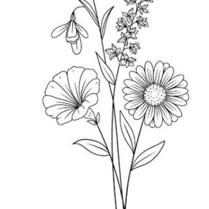 2 4 Geburtsmonat Blumen Side Byside Digitale Datei Etsy