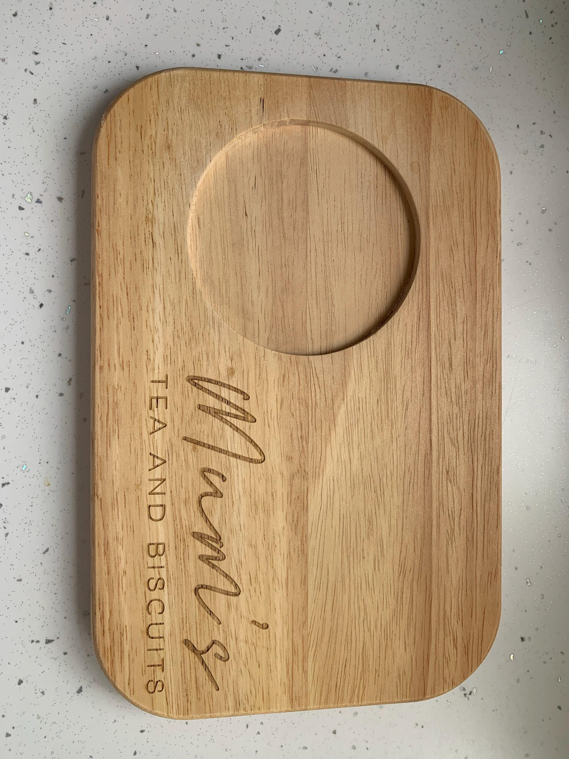 Personalized Custom Engraved Wooden Tea & Biscuit Board Serving Board Novelty Gift Birthday Valentines Housewarming Wedding Christmas