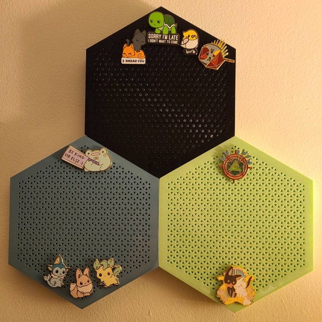 Enamel Pin Board Display for Pin Collectors hexagon Wall Mount