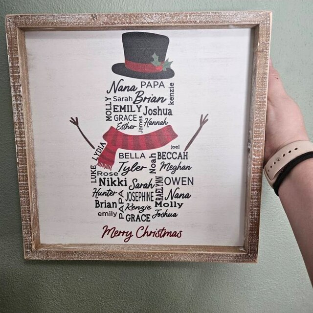 Snowman Repeating Name Personalized Frame Wall Art