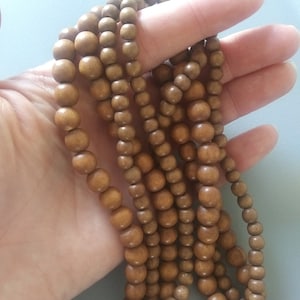 Natural Wood Beads: Natural Round Wooden 8mm 10mm 12mm 20mm Boho Spacer ...