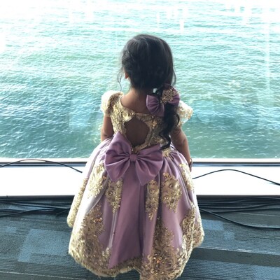 Floryme Bow Knee-length Toddler Birthday Dress