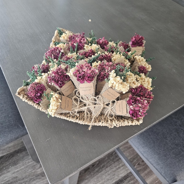 Mini Dried Flower Souvenirs Bouquet With , Favors for Guest Etsy